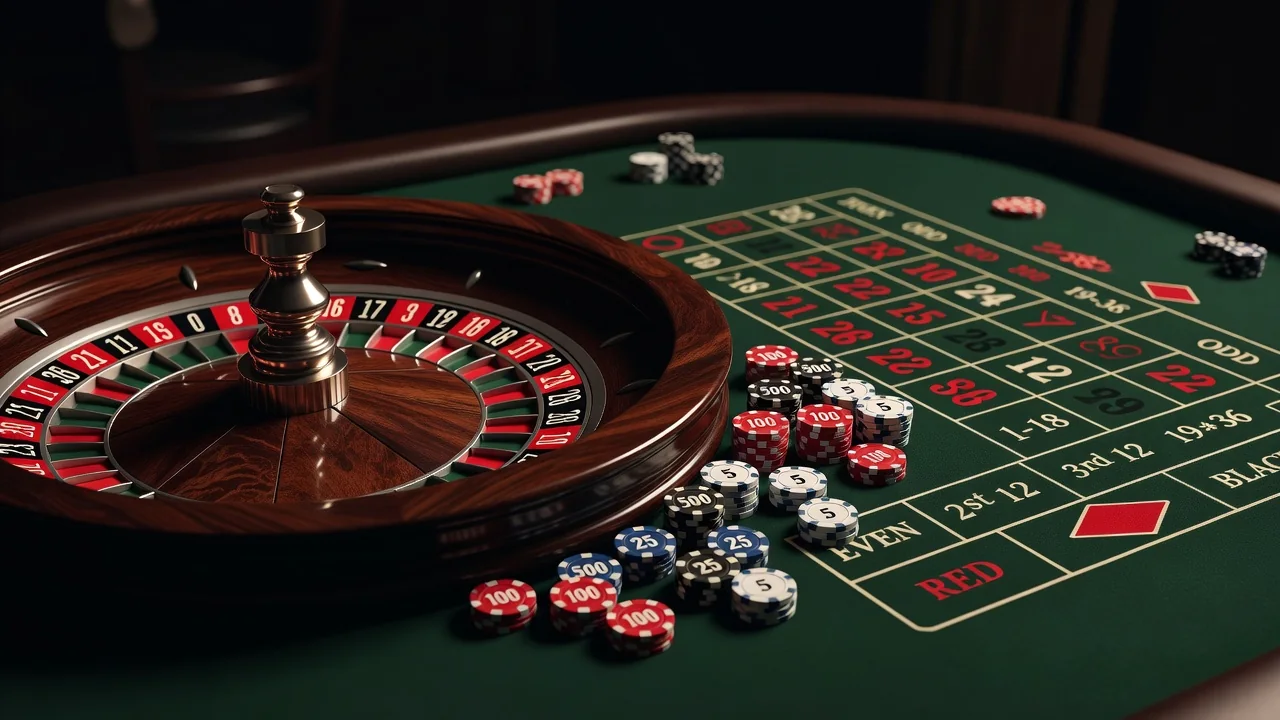 Roulette wheel in Winoui live casino